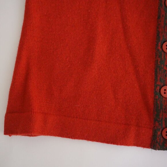 Vintage Gino Pabli Red Knit 40% Wool Fine Knit Cardigan Sweater M - Picture 8 of 10